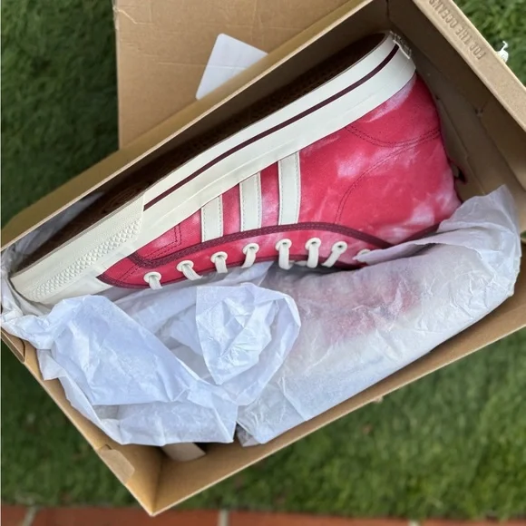 Adidas Nizza Hi RF Red Tie Dye Men’s 11.5 - Picture 5 of 14